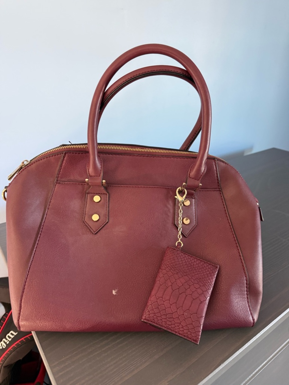 Classic Women's Satchel Bag in Deep Burgundy